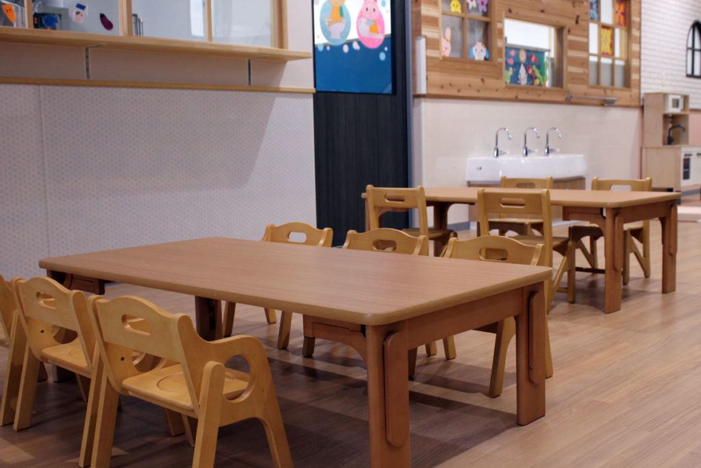 園内にはキッチンがあり、栄養士さんが栄養バランスを考えたメニューを！